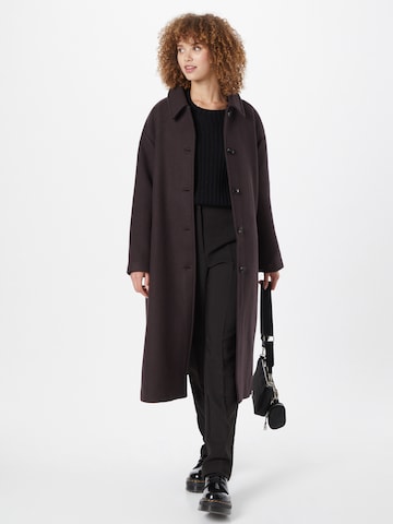 Neo Noir Between-Seasons Coat 'Anlu' in Brown