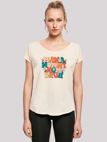 T-shirt 'Mothers Day Floral Accent Mom Life Humor Trendy Aesthetic' F4NT4STIC en beige : devant