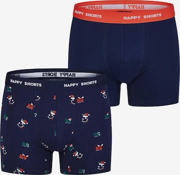 Boxers 'Christmas' Happy Shorts en bleu : devant