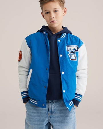 WE Fashion Prechodná bunda - Modrá: predná strana