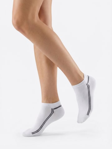 footstar Socks 'Retrostreifen' in White: front