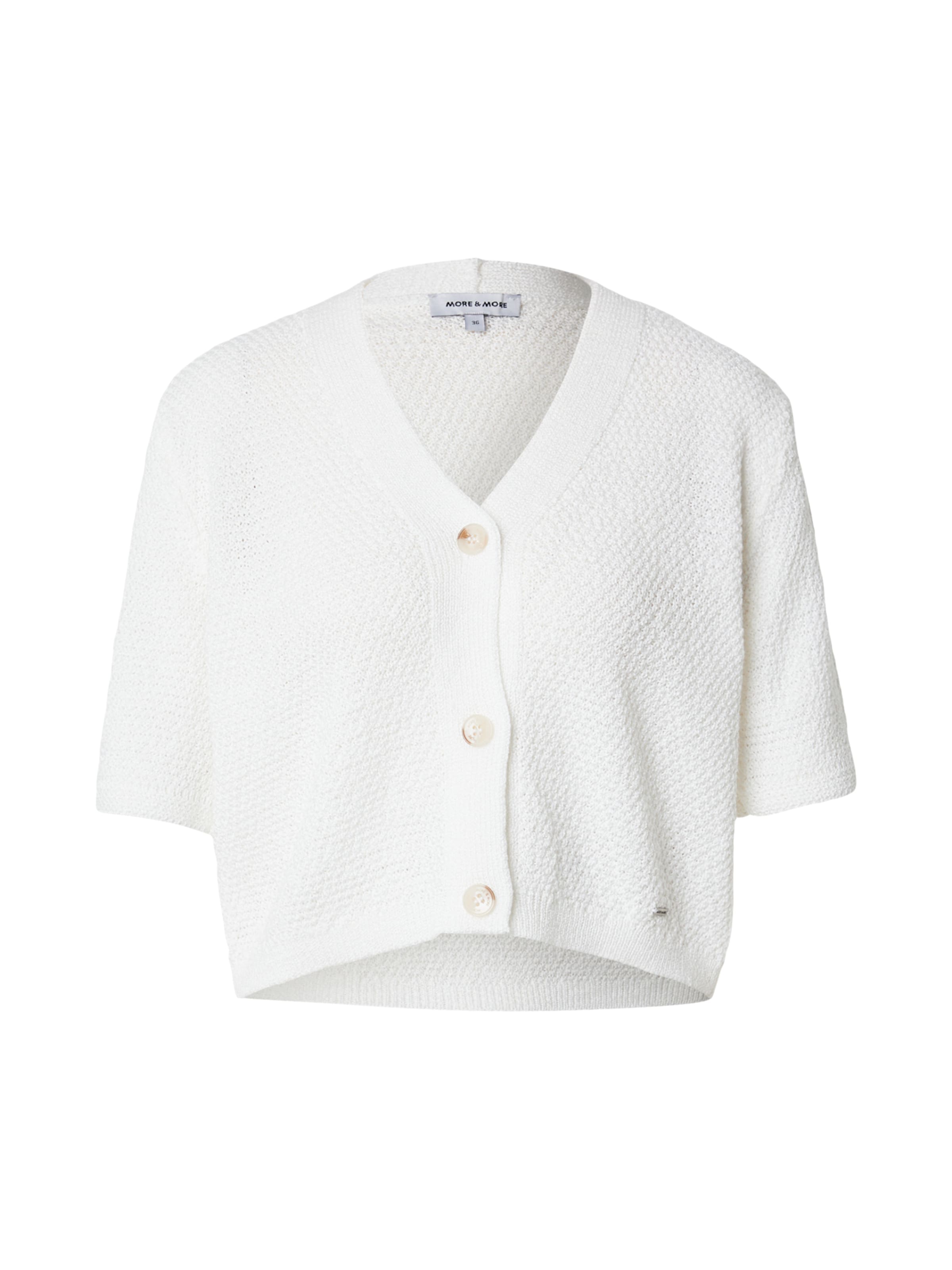 MORE & MORE Πλεκτή ζακέτα σε λευκό: μπροστά