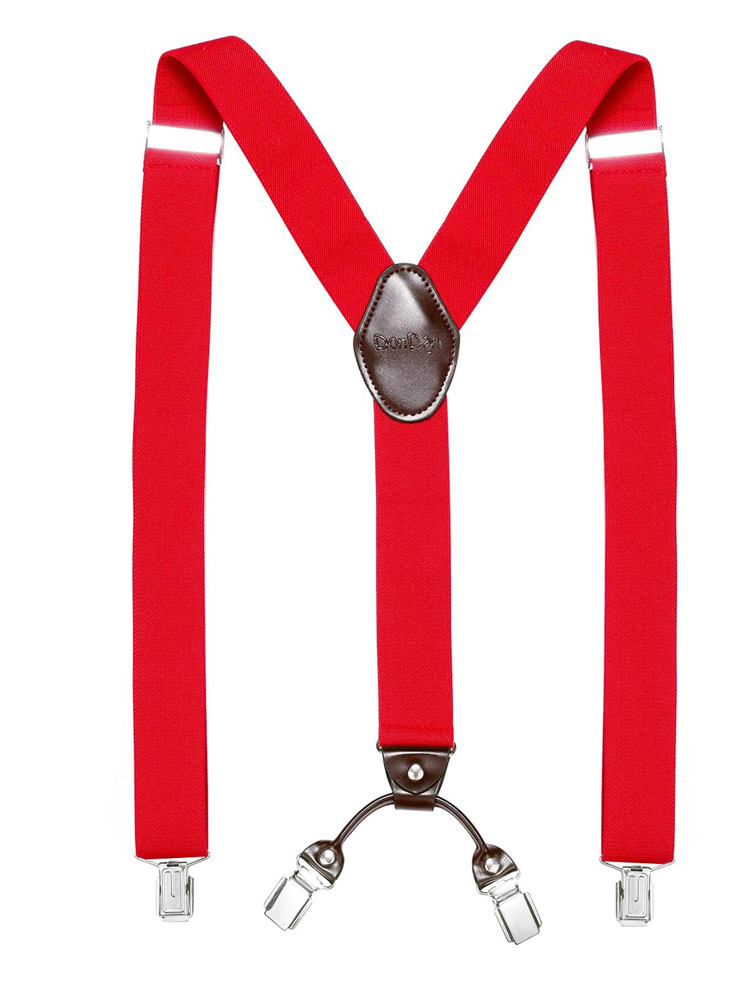 DonDon Suspenders in Red: front
