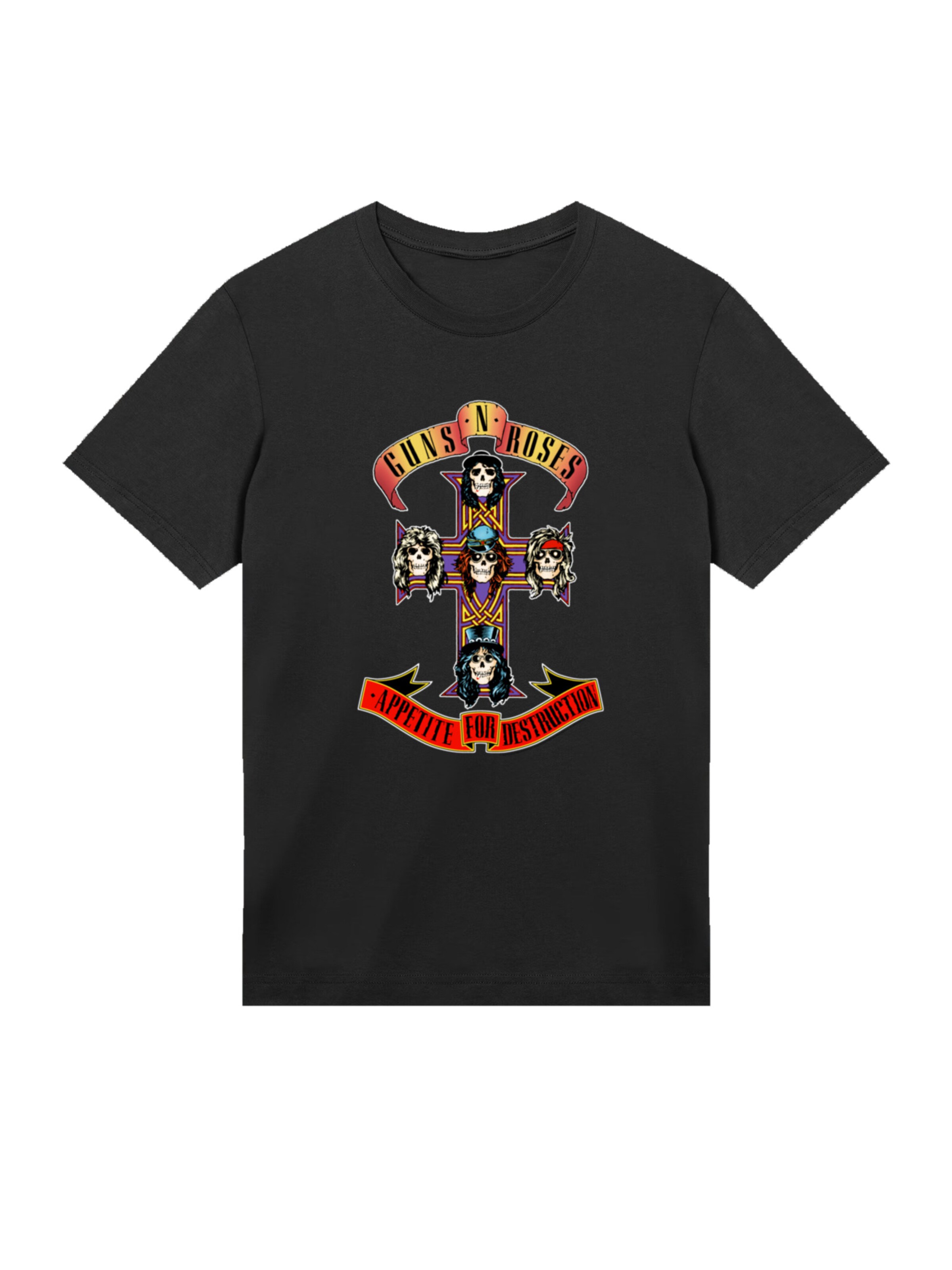 F4NT4STIC T-Shirt 'Guns 'n' Roses Appetite For Destruction' in Schwarz: Vorderseite