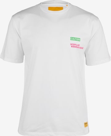 T-Shirt 'Caution' CATERPILLAR en blanc : devant