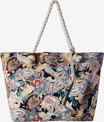 DonDon Beach Bag 'DonDon Strandtasche mit Reißverschluss Shopper Beach bag Badetasche - Paisley' in Orange: front