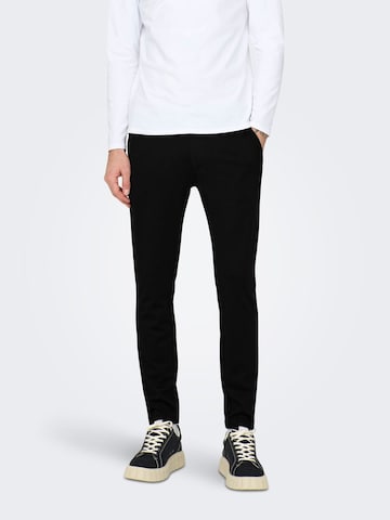 Only & Sons Tapered Chino in Zwart: voorkant