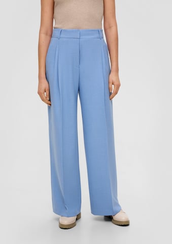 s.Oliver BLACK LABEL Wide leg Pleat-Front Pants in Blue: front