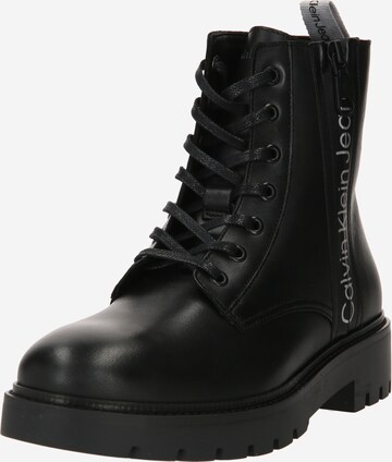 Calvin Klein Jeans Regular Lace-Up Ankle Boots in Black: front