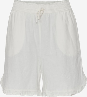 b.young Regular Broek 'Byfalakka Frill' in Wit: voorkant
