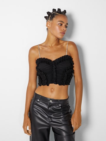 Bershka Top in Black: front