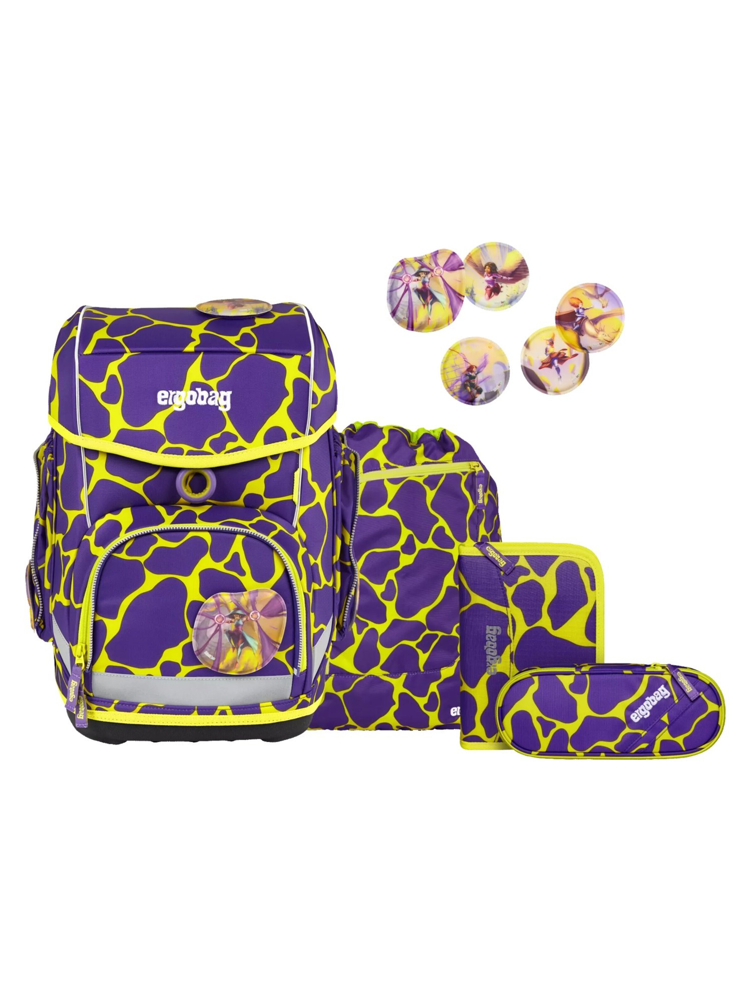 ergobag Backpack 'Schulranzen-Set cubo Set' in Purple: front