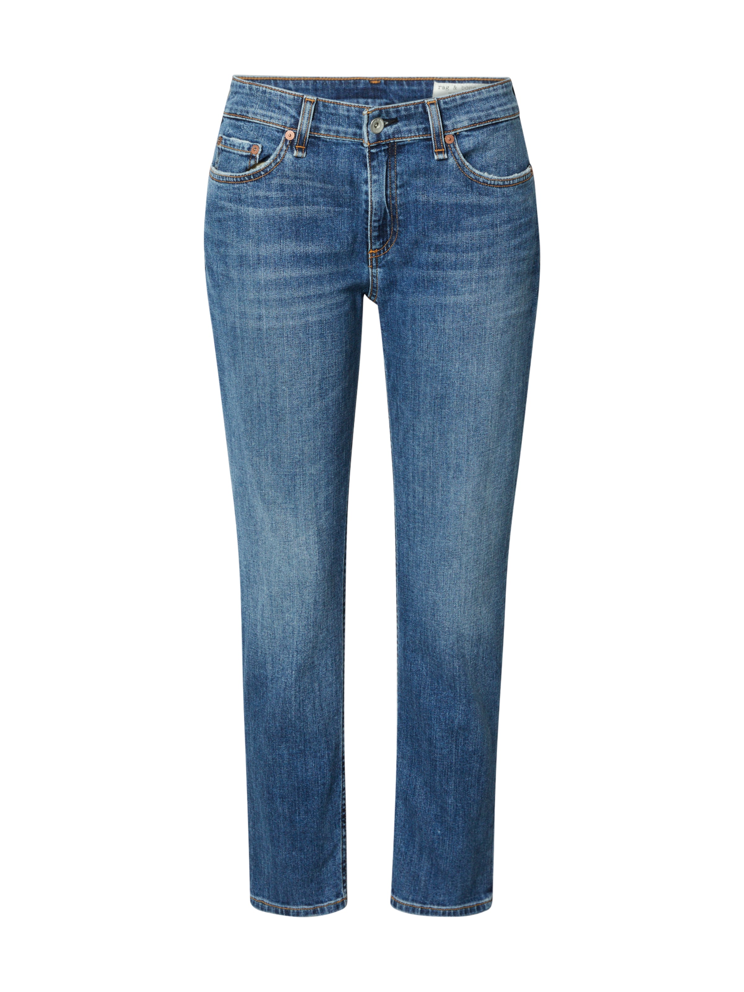 Regular Jean 'dre low-rise slim boyfriend' rag & bone en bleu : devant