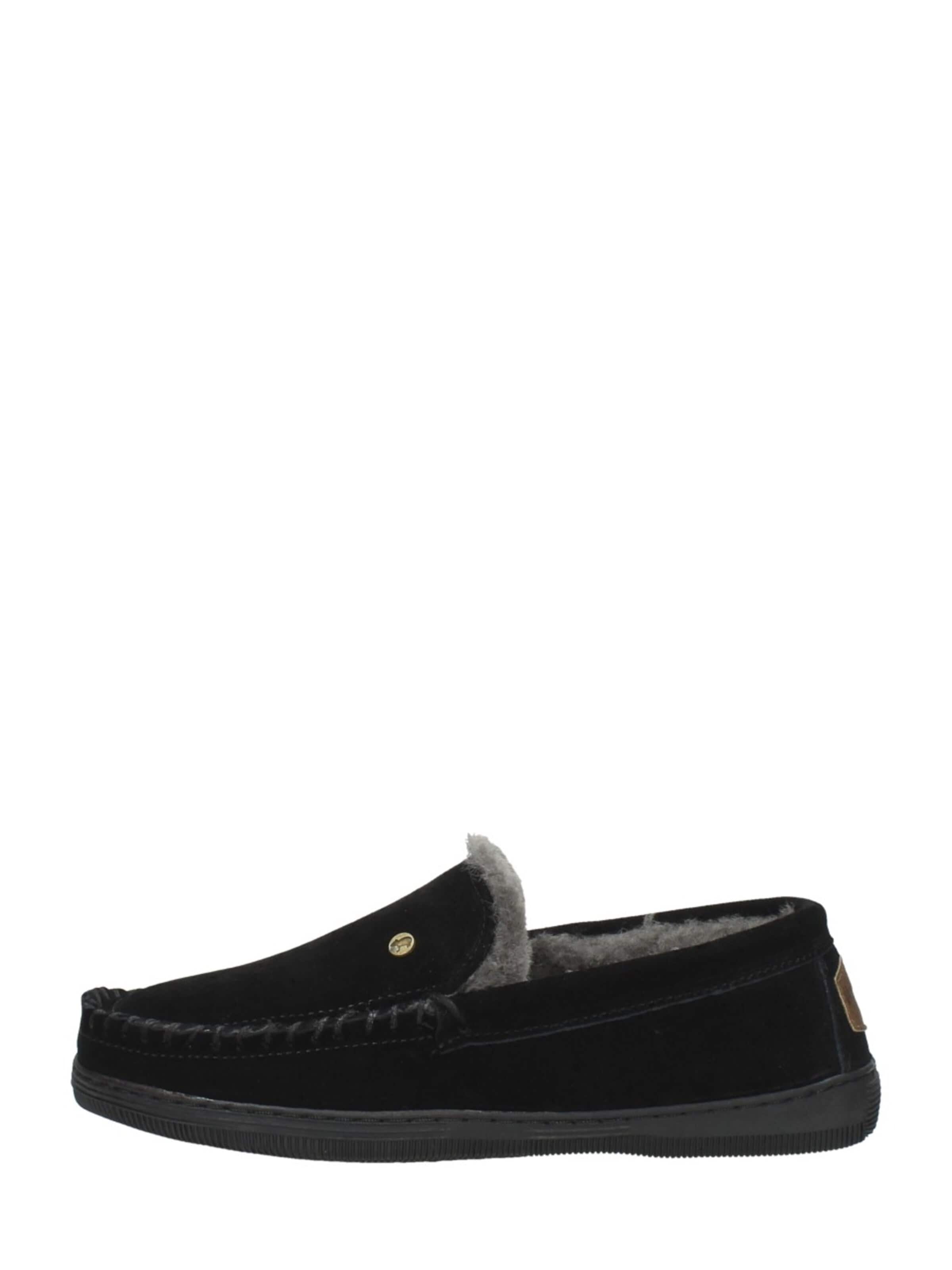Warmbat Hausschuh 'Grizzly'‌‌‌‌‌ in Schwarz: Vorderseite
