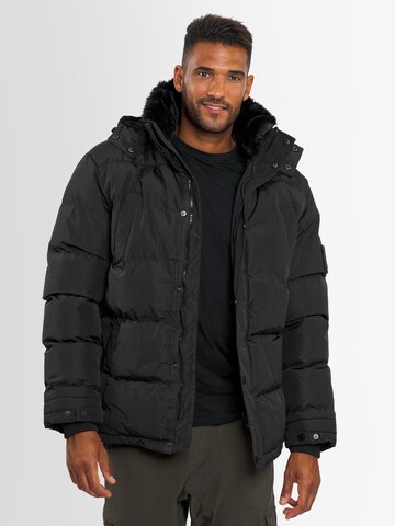 Alessandro Salvarini Winter Jacket in Black: front