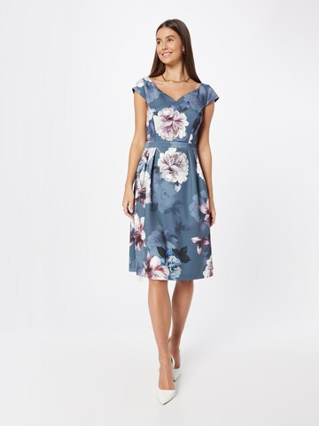 Robe de cocktail SWING en bleu : devant