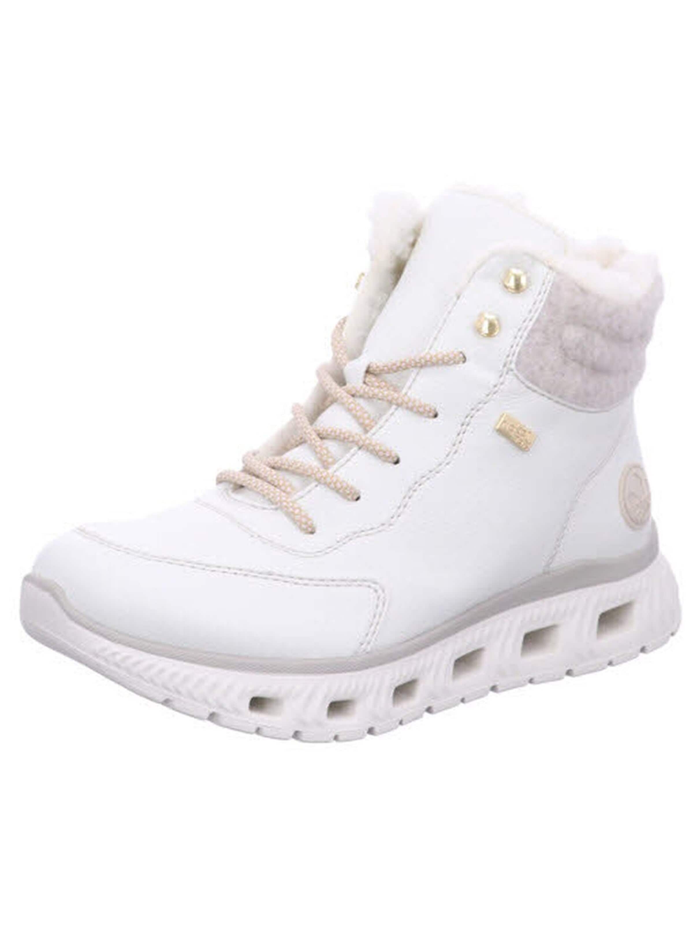 Boots 'Stiefel Damen M6010 80 Textil & Kunststoff (Synthetik) in weiß' di Rieker in bianco: frontale