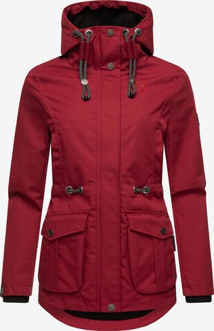 MARIKOO Between-Seasons Parka 'Babetaa' in Red: front