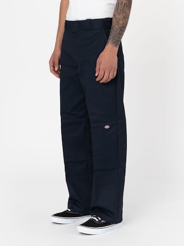 DICKIES - Loosefit Calças com vincos 'Double Knee' em azul