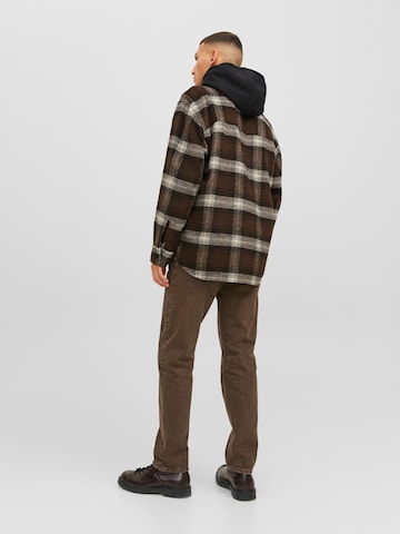 JACK & JONES Comfort fit Overhemd 'Zac' in Bruin