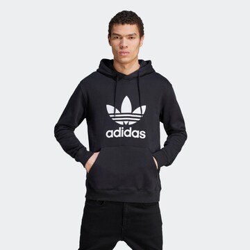 ADIDAS ORIGINALSSweater majica 'Adicolor Classics Trefoil' - crna boja: prednji dio