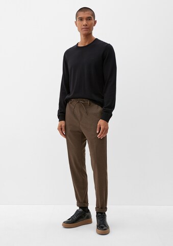 s.Oliver BLACK LABEL Tapered Broek in Bruin