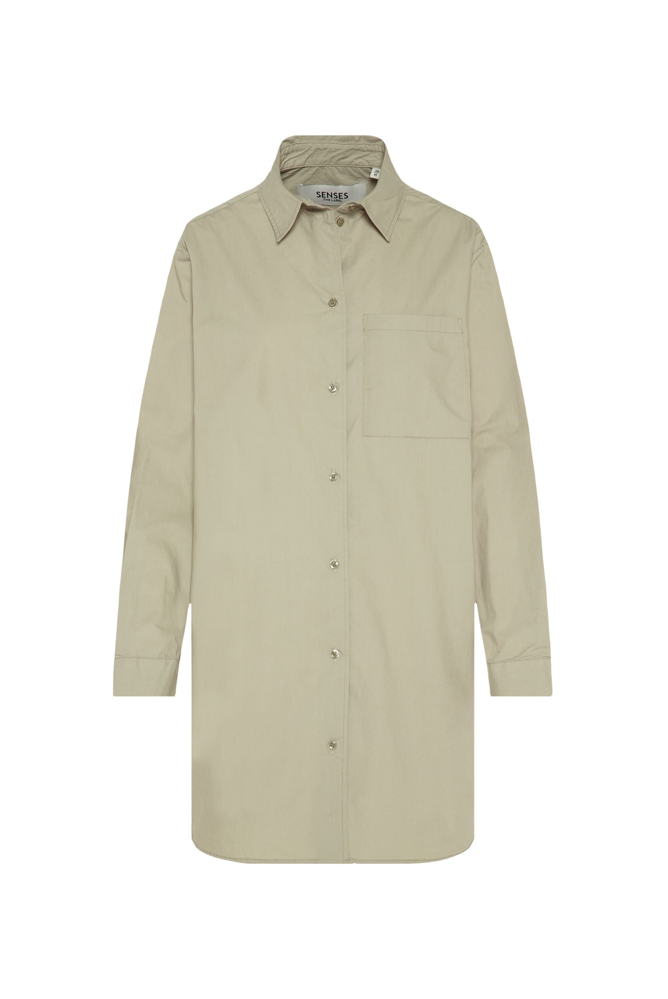 SENSES.THE LABEL Hemdbluse BLOS:SOM Oversized aus Popeline in Grün: Vorderseite
