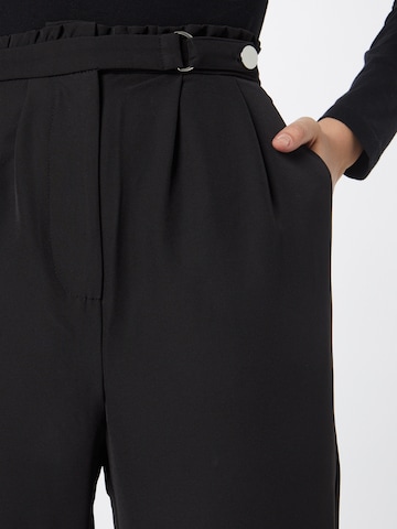 ABOUT YOU Tapered Pleat-Front Pants 'Meline' in Black