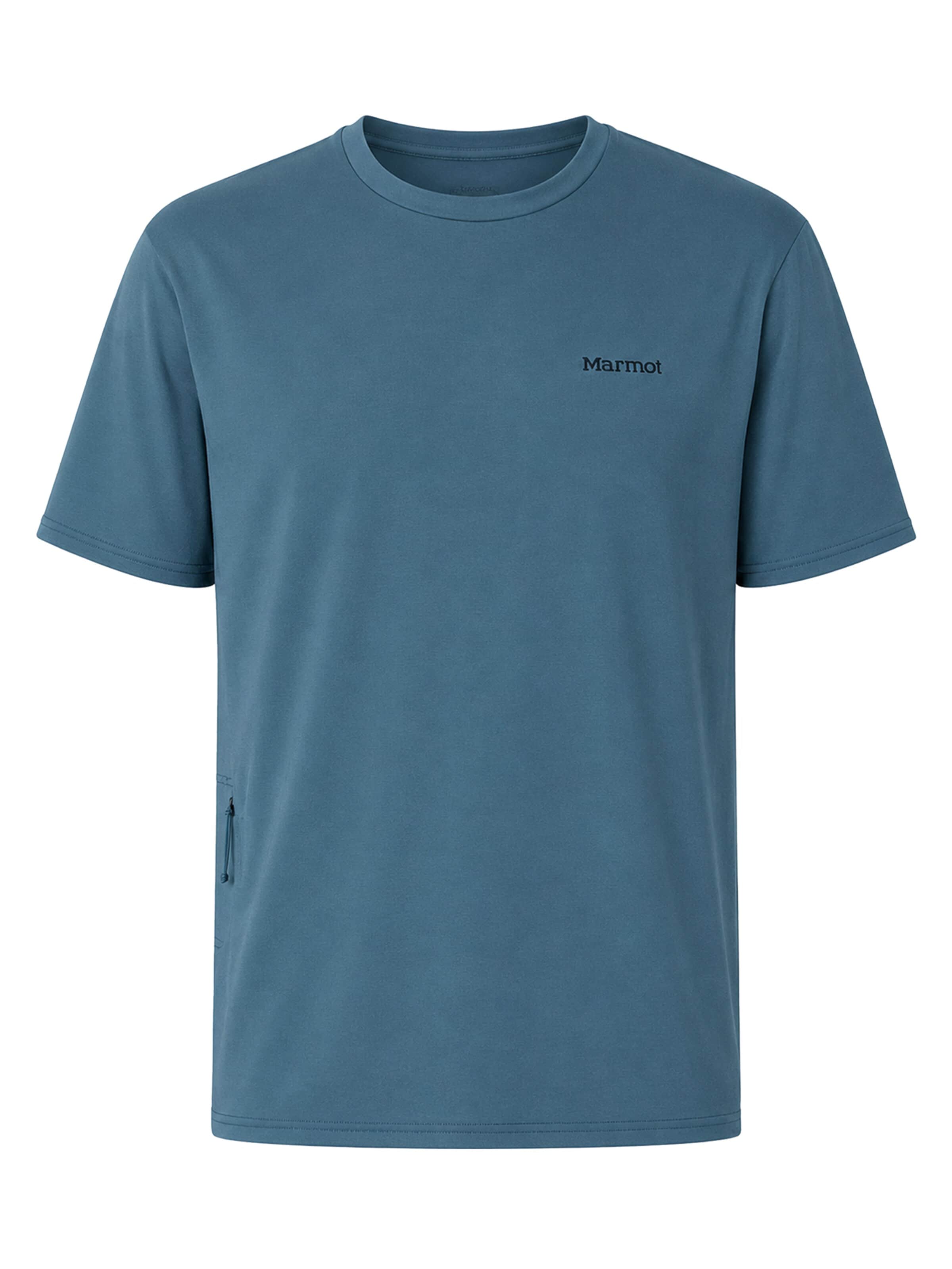 Marmot Funktionsshirt 'AirExchange UPF 50 Crew Short-Sleeve'‌‌‌‌‌‌‌‌‌ in Blau: Vorderseite