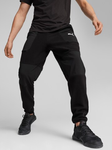 PUMATapered Sportske hlače 'Fit Hybrid' - crna boja: prednji dio