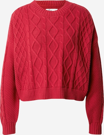 HOLLISTER Sweter w kolorze czerwony: przód