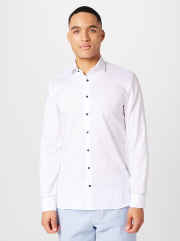 OLYMP Slim Fit Skjorte i hvid: forside