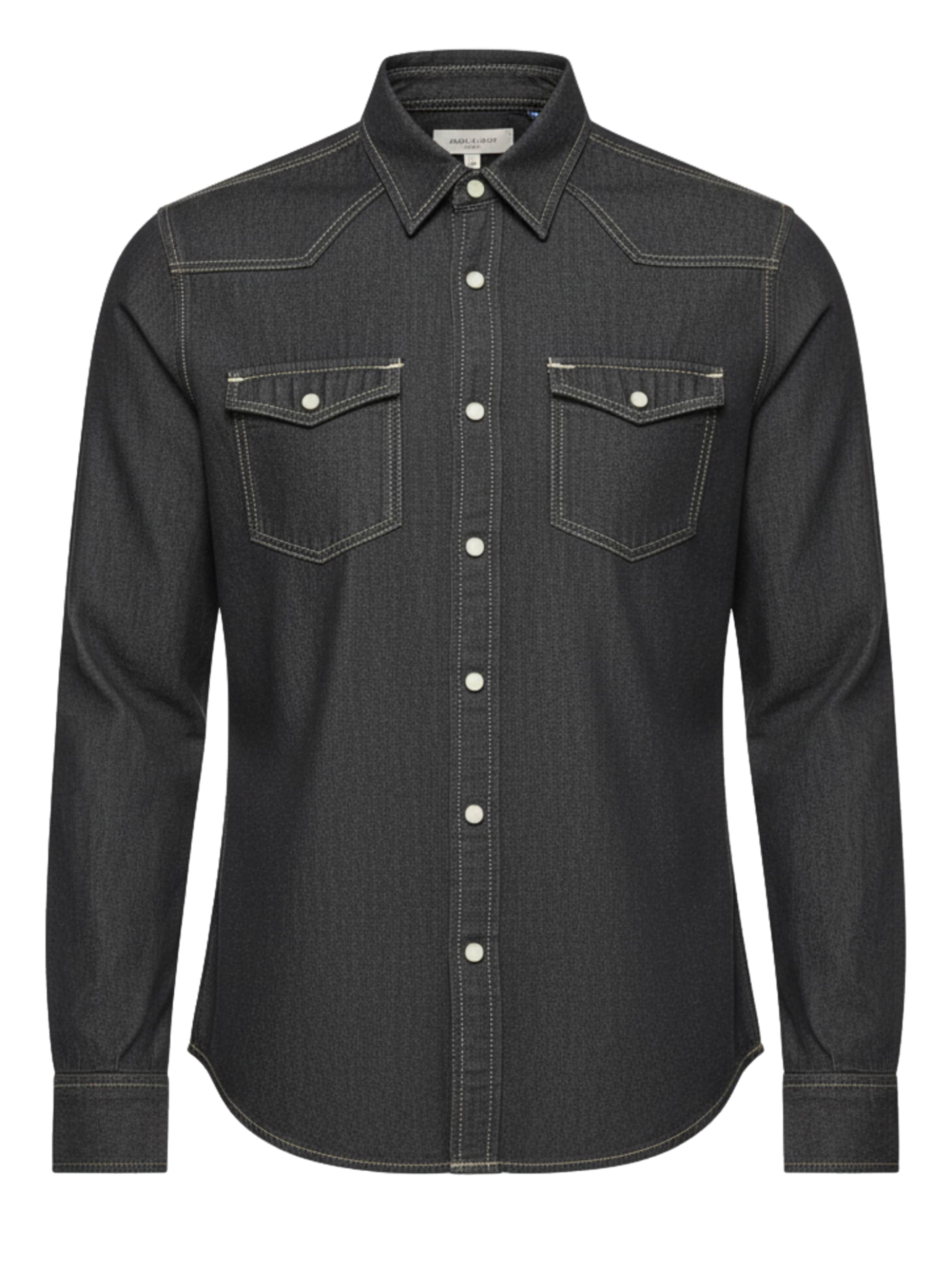Regular fit Camicia di Ombre in nero: frontale