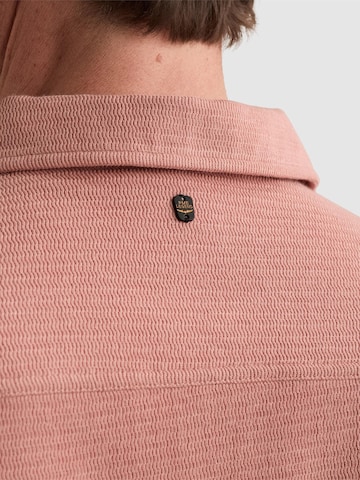 PME Legend Regular fit Overhemd 'Shirt with short sleeves in interlock jersey' in Roze