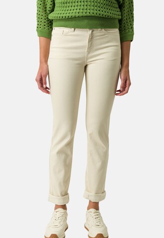 zero Slimfit Broek in Beige: voorkant