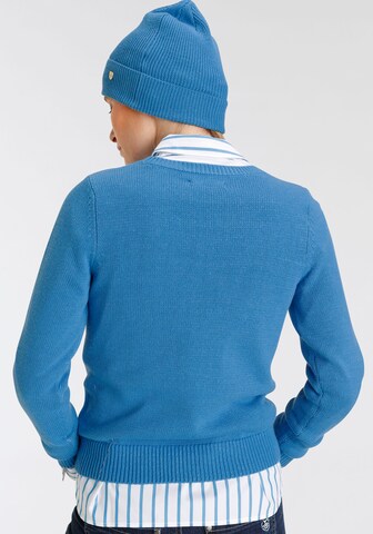 DELMAO Set: Pullover und Mütze in Blau