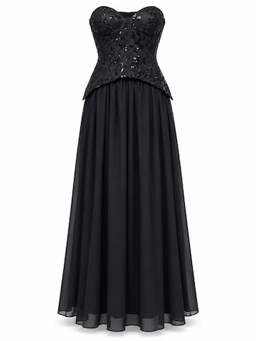 Ombre Abendkleid‌‌ in Schwarz: Vorderseite