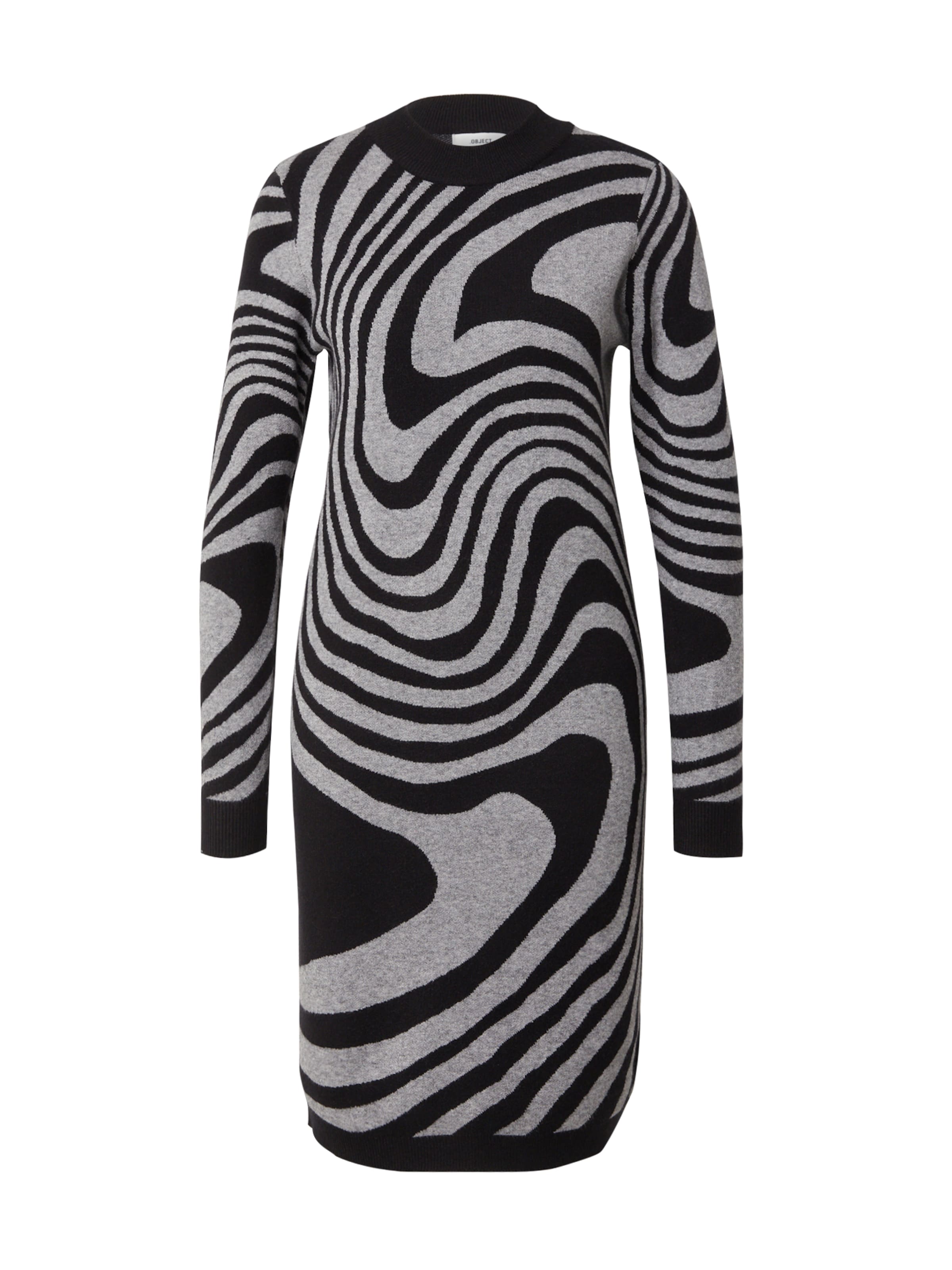 Robes en maille 'RAY' OBJECT en noir : devant