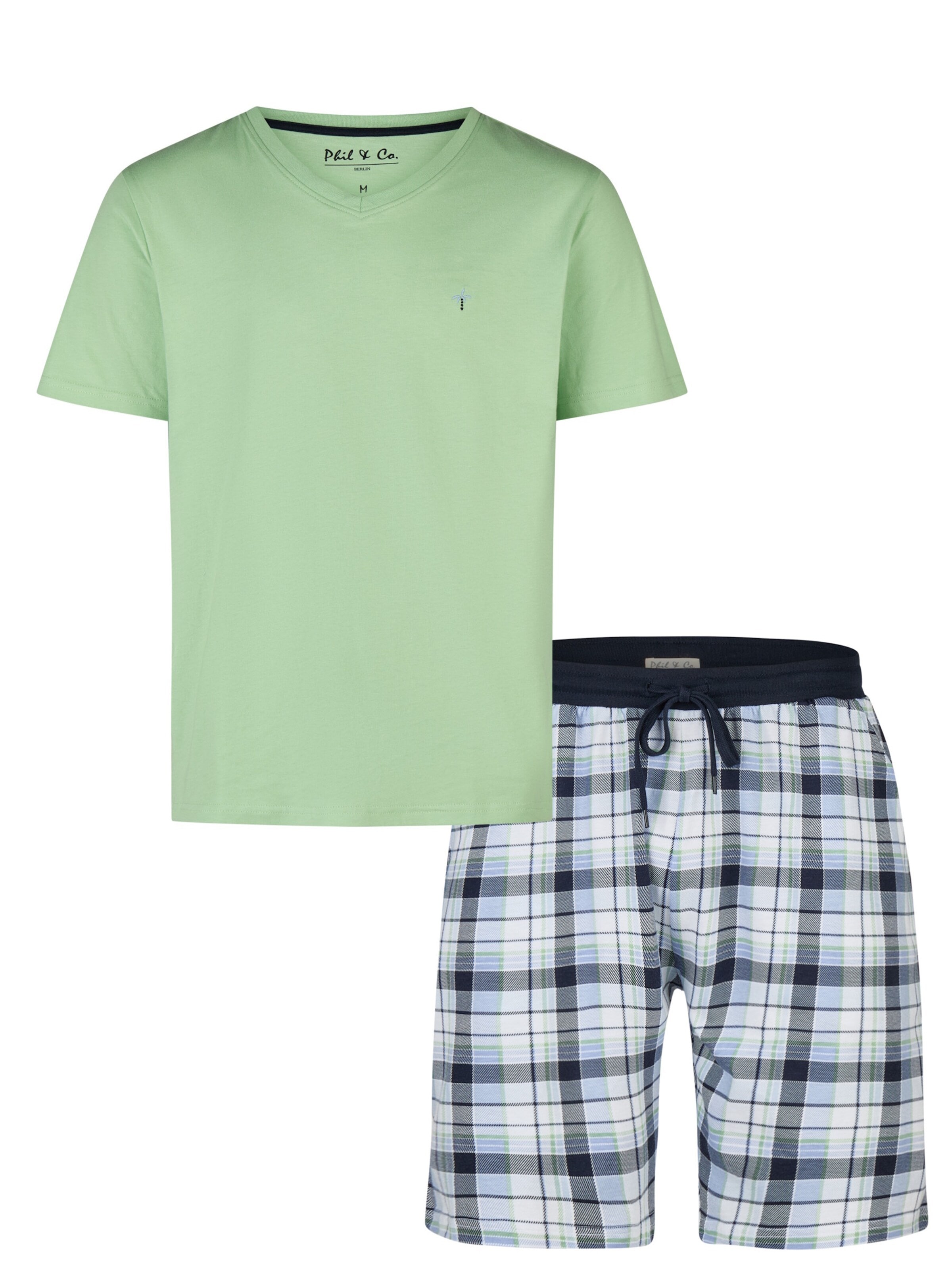 Pyjama court Phil & Co. Berlin en vert : devant