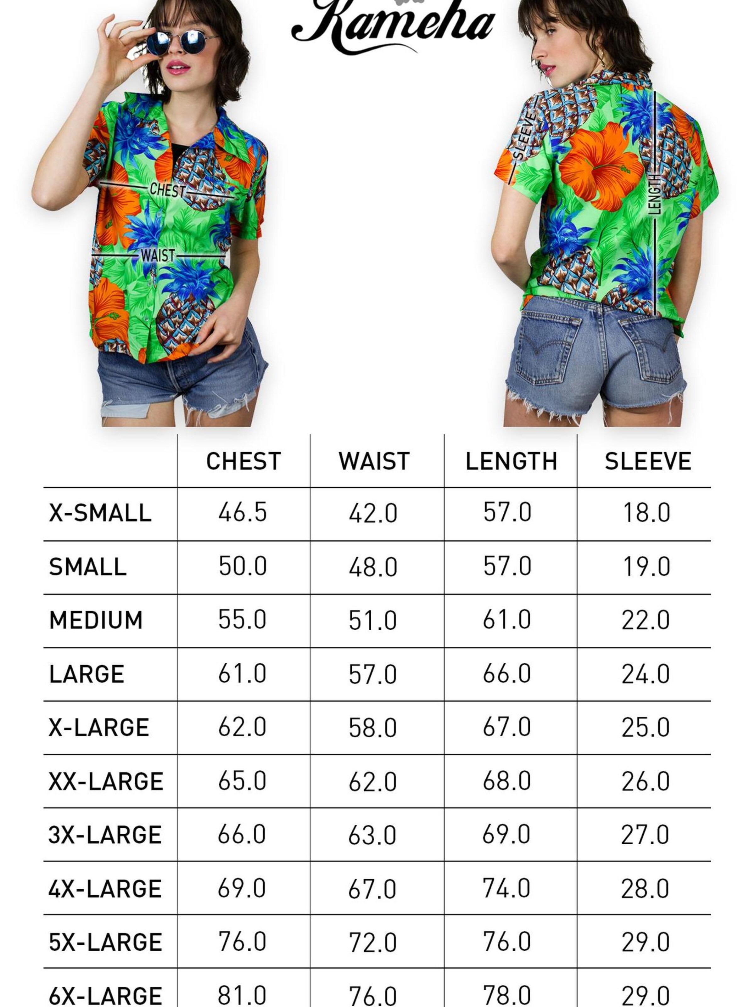 King Kameha Bluse 'Pineapple Hibiscus Shadow Line'‌‌ in Grün