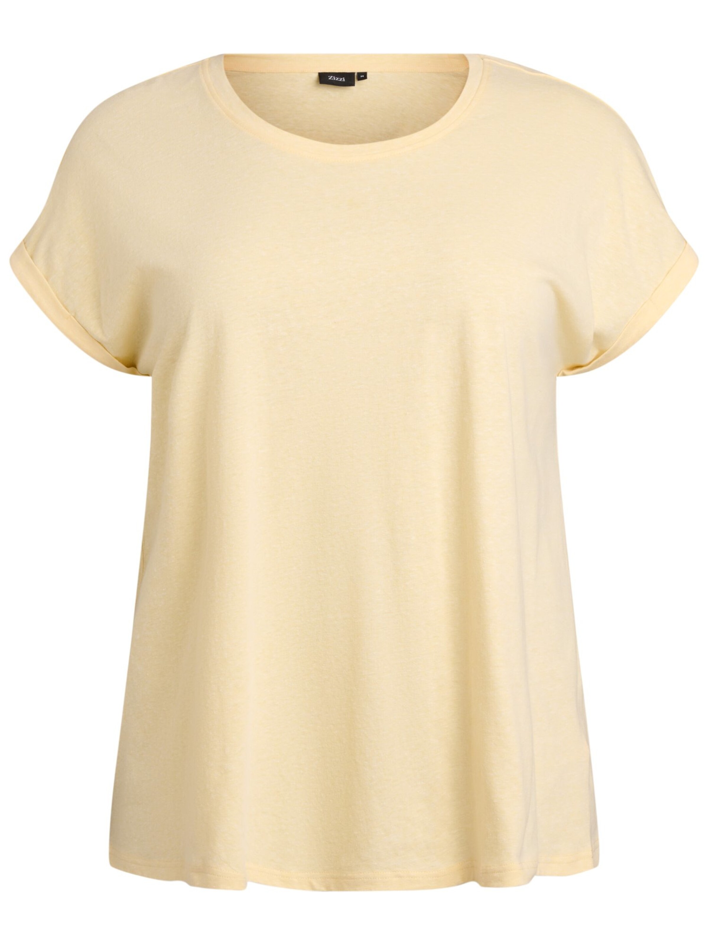 Zizzi Shirt 'VAVA' in Yellow: front