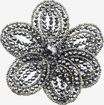 COLLEZIONE ALESSANDRO Brooch 'Blume' in Black: front