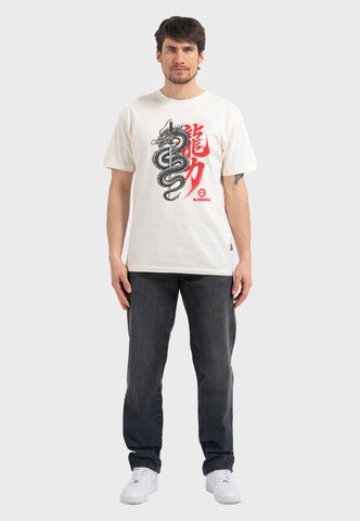 Oldskull Shirt 'Asian Dragon Kanji Graphic' in White