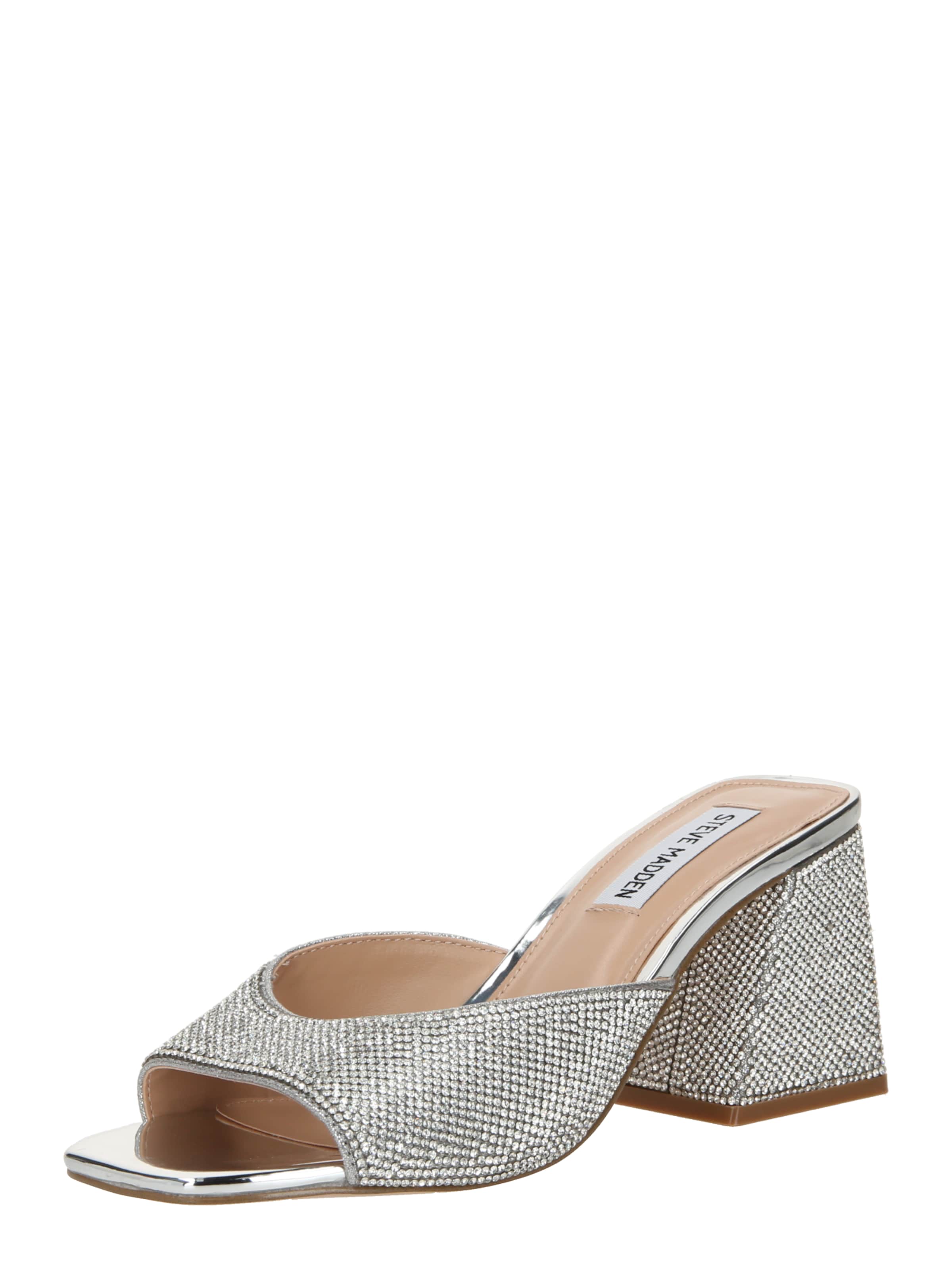 STEVE MADDEN Mule 'Glowing' in Silver: front