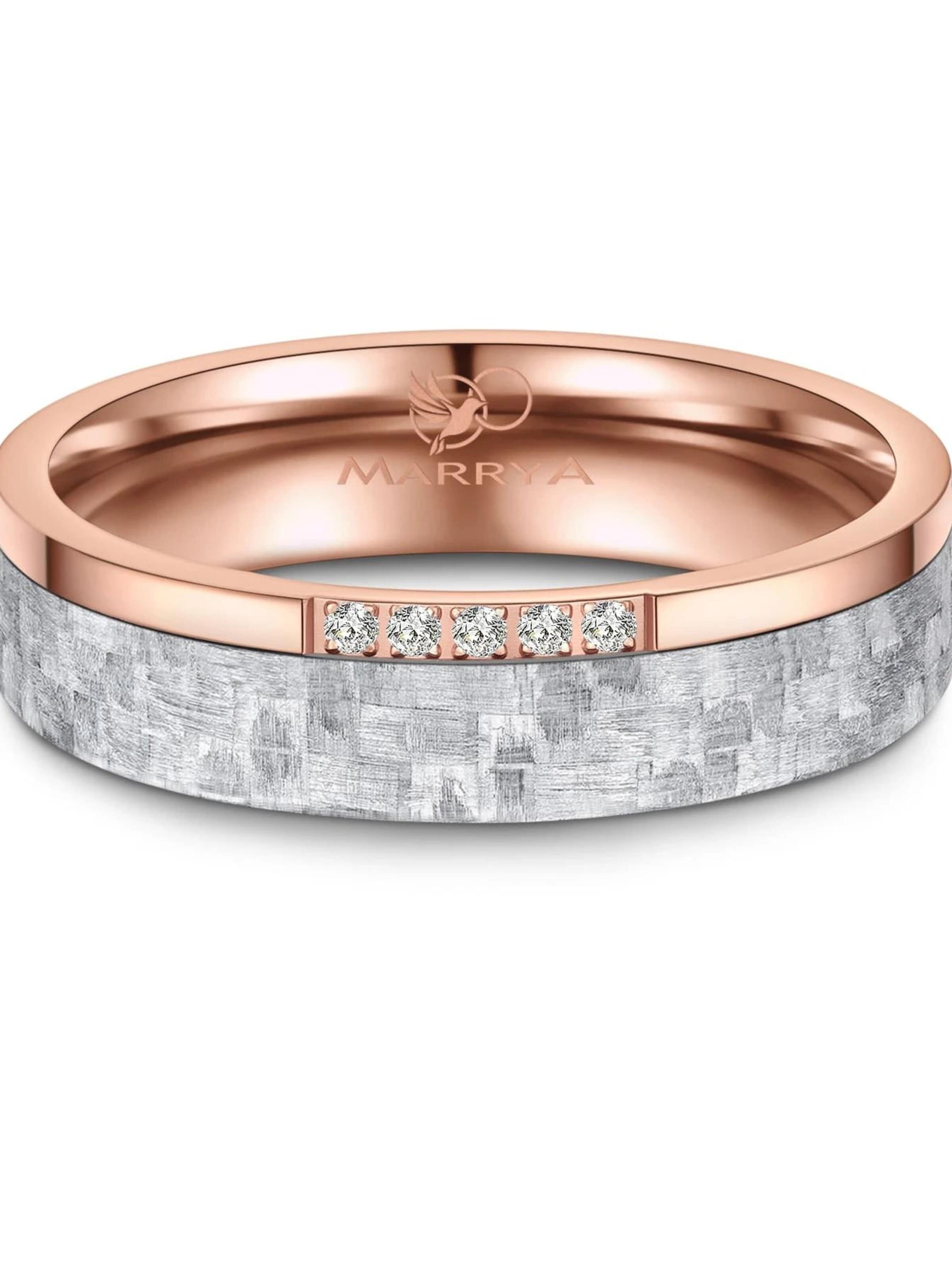 MARRYA - Anillo 'MARRYA CA-21 Eheringe aus Carbon l' en oro