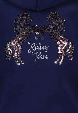 SALT AND PEPPER Zip-Up Hoodie 'Sequins Horse' in Blue