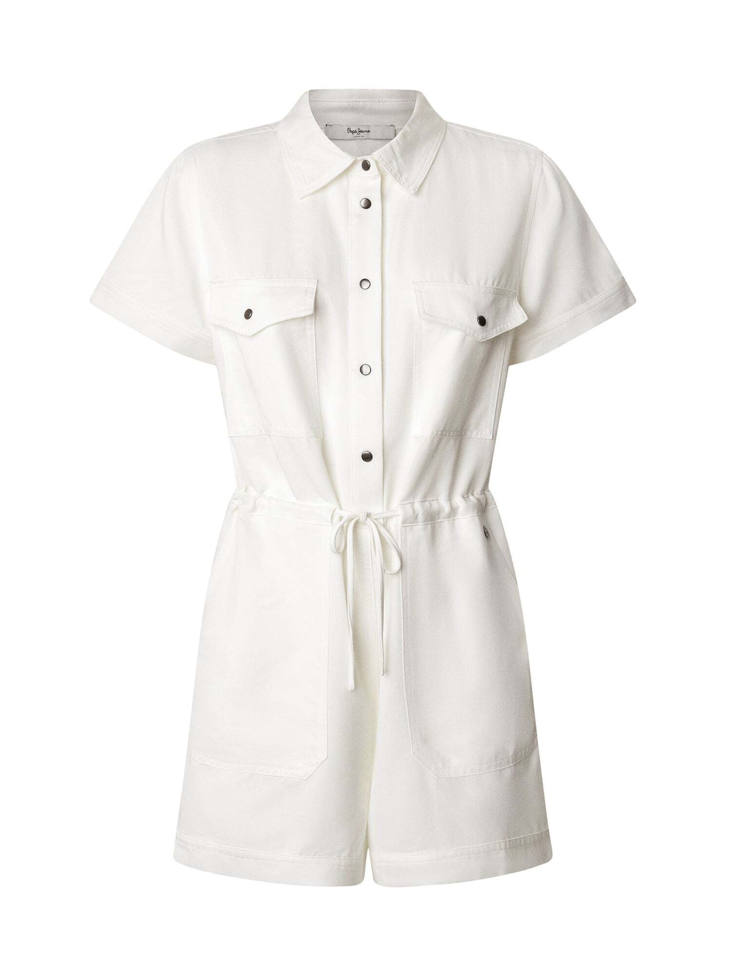 Combinaison 'Edmee' Pepe Jeans en blanc : devant