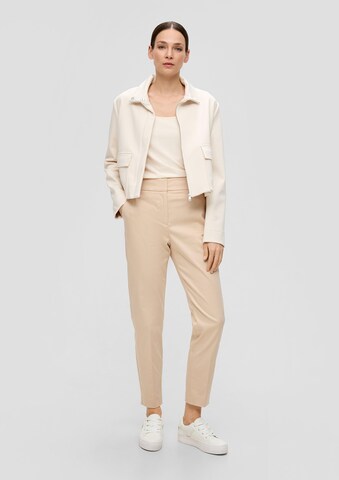 s.Oliver BLACK LABEL Tapered Pleated Pants in Beige