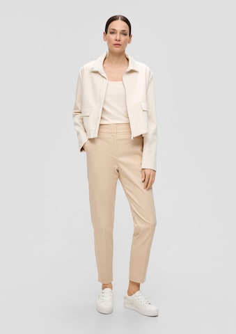 s.Oliver BLACK LABEL Tapered Pleated Pants in Beige