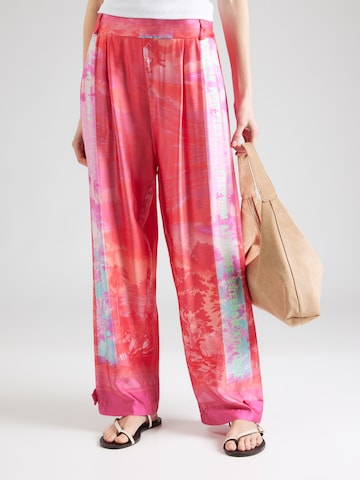 miss goodlife Широкий Брюки со складками в Ярко-розовый: спереди